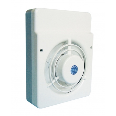 LUX V8i centrifugal wall exhaust fan with automatic opening/closing and  switch with pullcord 1