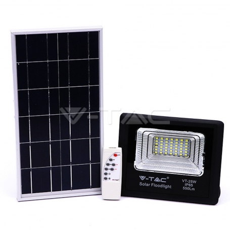 V-TAC proiettore solare LED 25W 4000K con pannello solare