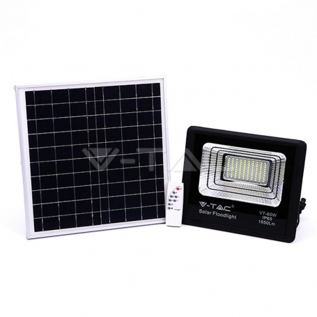 V-TAC proiettore solare LED 60W 4000K con pannello solare