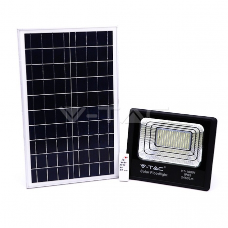 V-TAC solar floodlight LED 100W 4000K with solar panel