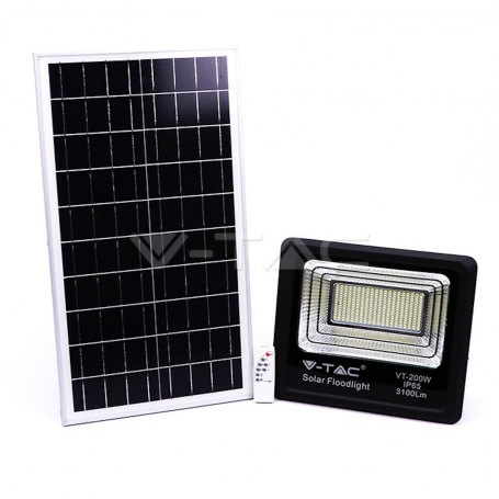 V-TAC solar floodlight LED 200W 4000K with solar panel