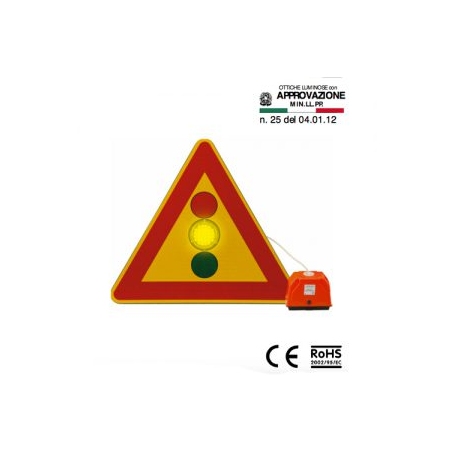 Sisas LED traffic light warning.