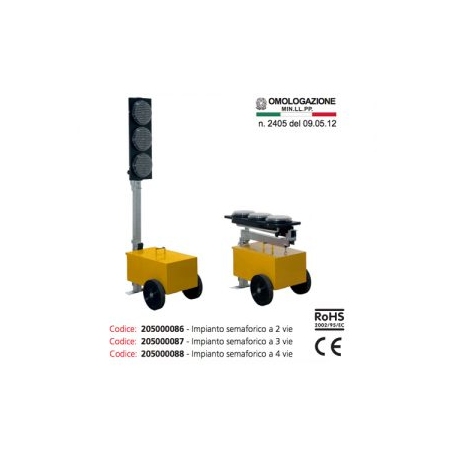 Sisas Mobile LED traffic light system with 2/3/4-way cable