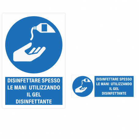 Sisas signal of obligation "disinfect hands often" 350 x 500