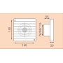 LUX T100 wall exhaust fan with fixed opening 3